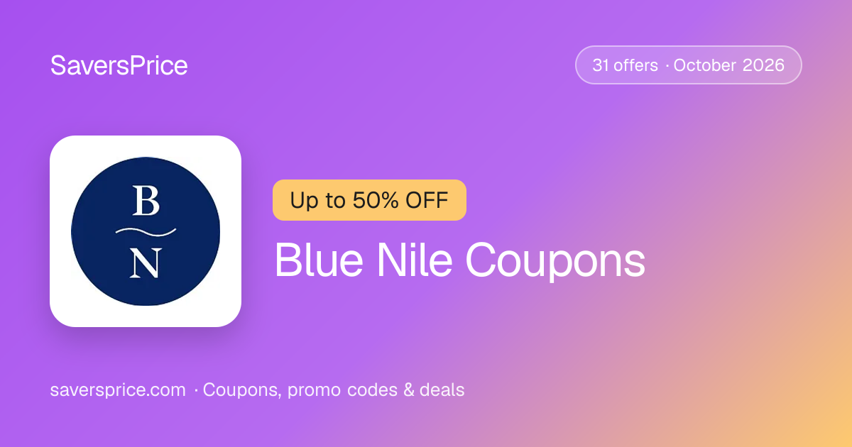 Code Nule Up to 50% Off Blue Nile Promo Codes — October 2026 | SaversPrice