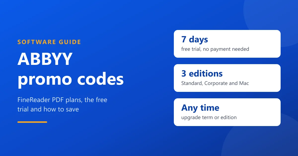 ABBYY FineReader PDF Promo Codes: Plans, Free Trial and How to Save