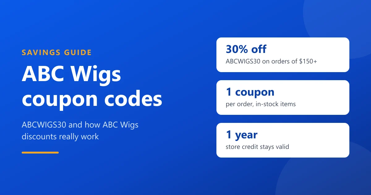 ABC Wigs Coupon Codes: ABCWIGS30 and How ABC Wigs Discounts Work
