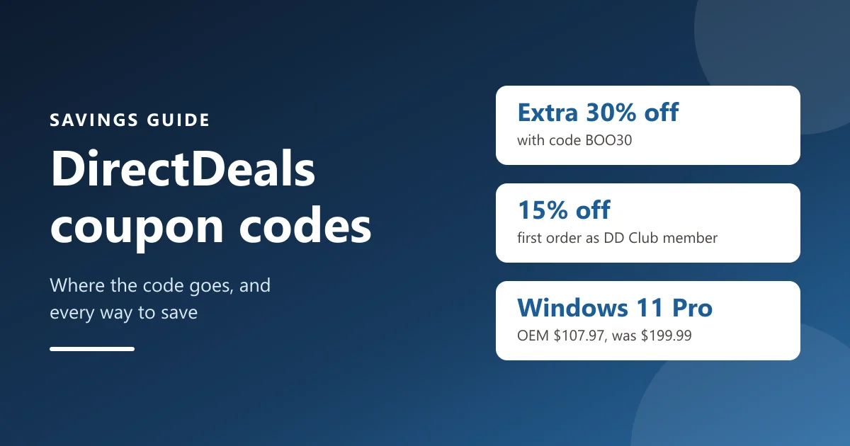 DirectDeals Coupon Codes: Where to Enter Them and How to Save on Windows, Office and Server