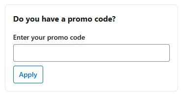 Booking.com promo code box: 'Do you have a promo code? Enter your promo code' with an Apply button