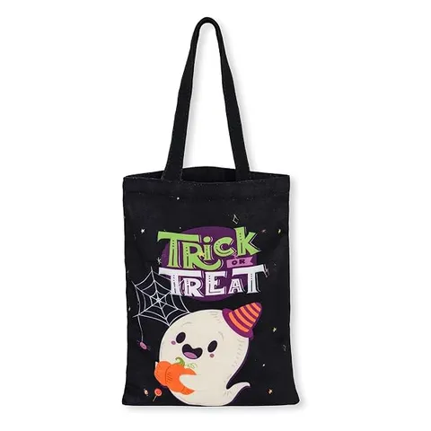 Canvas trick-or-treat tote